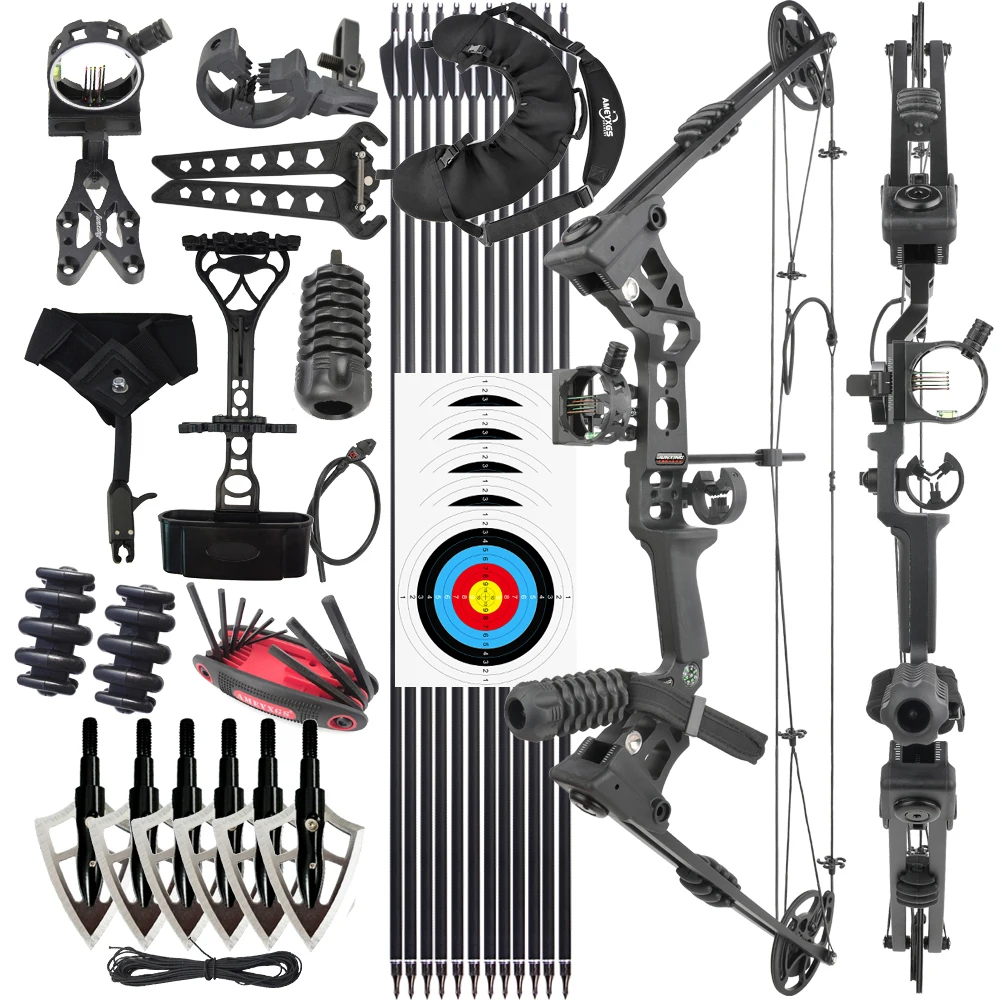 20-70 Lbs Compound Bow Carbon Arrows Set Archery Metal Alloy Bow Riser Let-off 80% Right Hand Hunting Shooting Powerful Bow
20-70 Lbs Compound Bow Carbon Arrows Set Archery Metal Alloy Bow Riser Let-off 80% Right Hand Hunting Shooting Powerful Bow