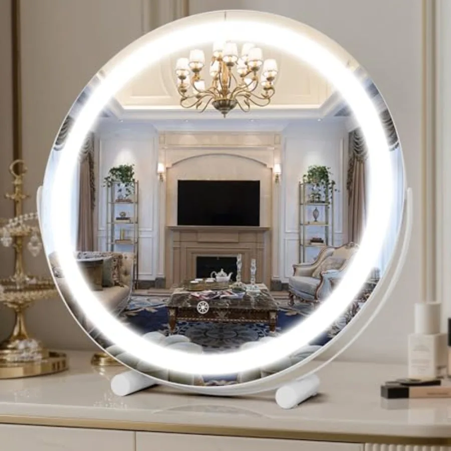 Vanity Mirror with Lights, 18" LED Makeup Mirror, HD Professional Mirror, Smart Touch with 3-Color Lighting, Dimmable, 360° Rot
Vanity Mirror with Lights, 18" LED Makeup Mirror, HD Professional Mirror, Smart Touch with 3-Color Lighting, Dimmable, 360° Rot