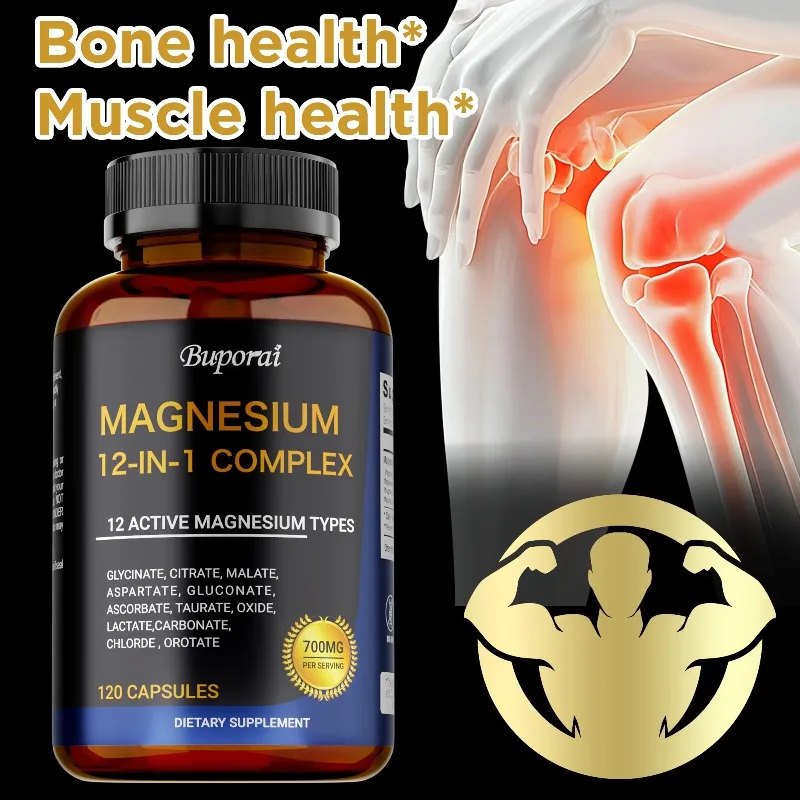 Magnesium Complex Capsules - Improve Sleep,Helps Stress and Anxiety Relief, Strengthens Muscles, Bone, Heart Health
Magnesium Complex Capsules - Improve Sleep,Helps Stress and Anxiety Relief, Strengthens Muscles, Bone, Heart Health