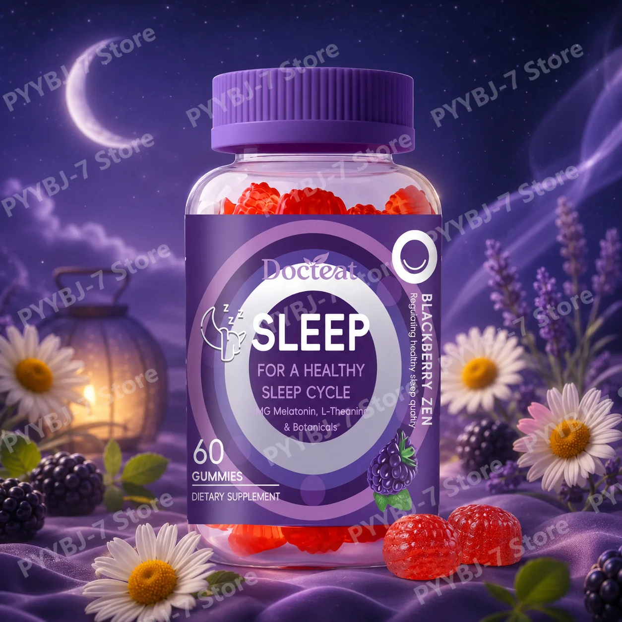 Docteat Melatonin Sleep Gummies 3mg with L-Theanine Chamomile Flower Passion Flower Extract Bedtime Wellness Support
Docteat Melatonin Sleep Gummies 3mg with L-Theanine Chamomile Flower Passion Flower Extract Bedtime Wellness Support