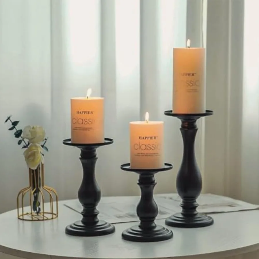 Matte Black Pillar Candle Holders Set of 3-10", 8", 6"H Candlestick Candle Holder Stand, Mother's Day Home Decor Gift for Firep
Matte Black Pillar Candle Holders Set of 3-10", 8", 6"H Candlestick Candle Holder Stand, Mother's Day Home Decor Gift for Firep
