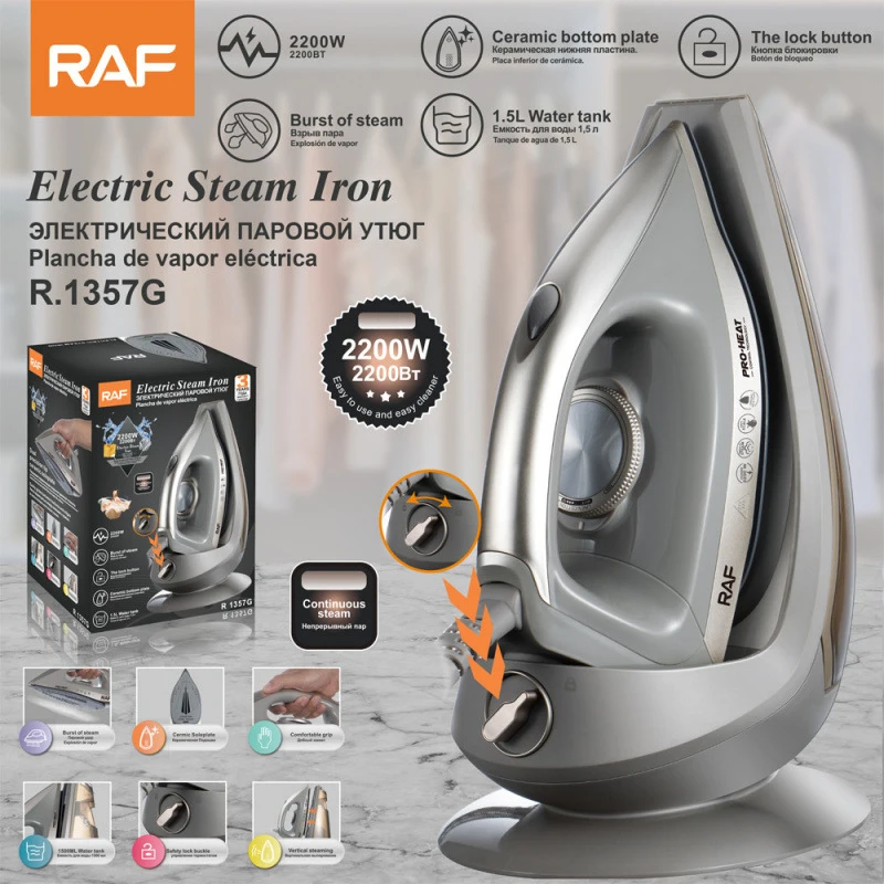 RAFCeramic Soleplate Steam Electric Iron Household Garment Steamer
RAFCeramic Soleplate Steam Electric Iron Household Garment Steamer
