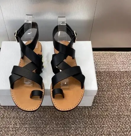 Carpaton Summer Real Leather Flat Sandals Sexy Ankle Strap Rome Style Women Shoes Black Brown White
Carpaton Summer Real Leather Flat Sandals Sexy Ankle Strap Rome Style Women Shoes Black Brown White