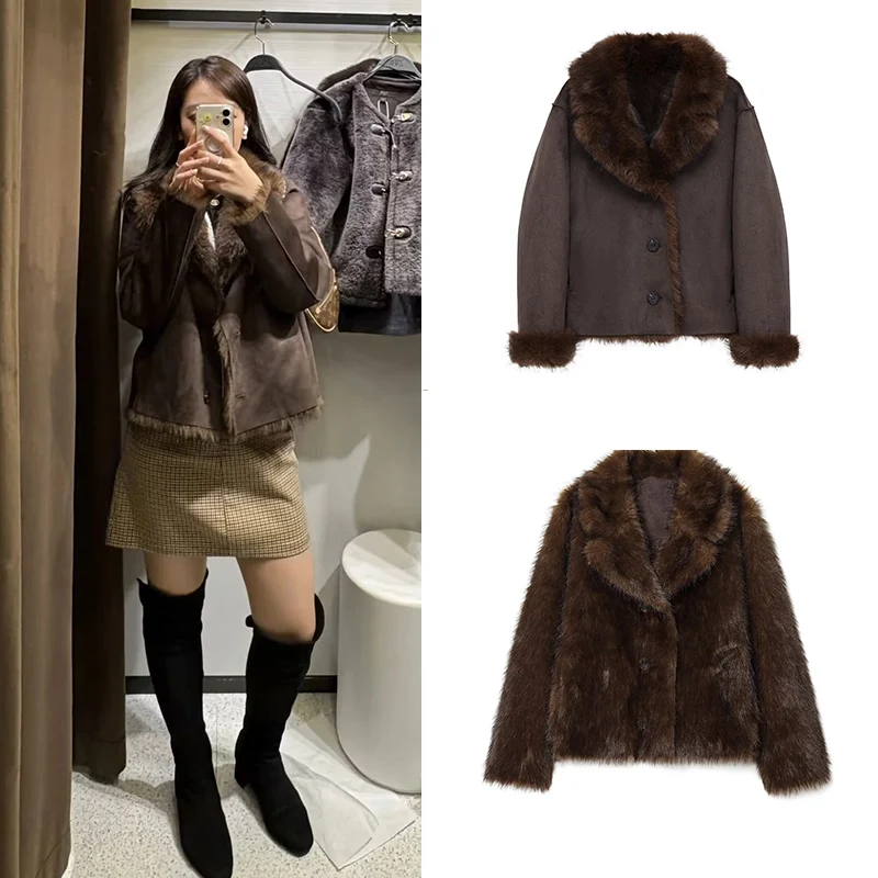 Winter Women's Jackets 2-faced Fur Coats 2025 New Winter Jackets Street Elegant Women's Warm Travel Long-Sleeved Youth Coats
Winter Women's Jackets 2-faced Fur Coats 2025 New Winter Jackets Street Elegant Women's Warm Travel Long-Sleeved Youth Coats