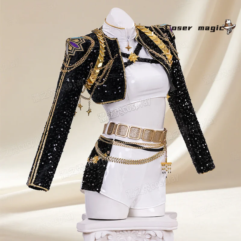 Anime KPop Demon Hunters Rumi Cosplay Costume Black Gold Stage Outfit Huntrix Uniform Halloween Party Women Girls Carnival
Anime KPop Demon Hunters Rumi Cosplay Costume Black Gold Stage Outfit Huntrix Uniform Halloween Party Women Girls Carnival