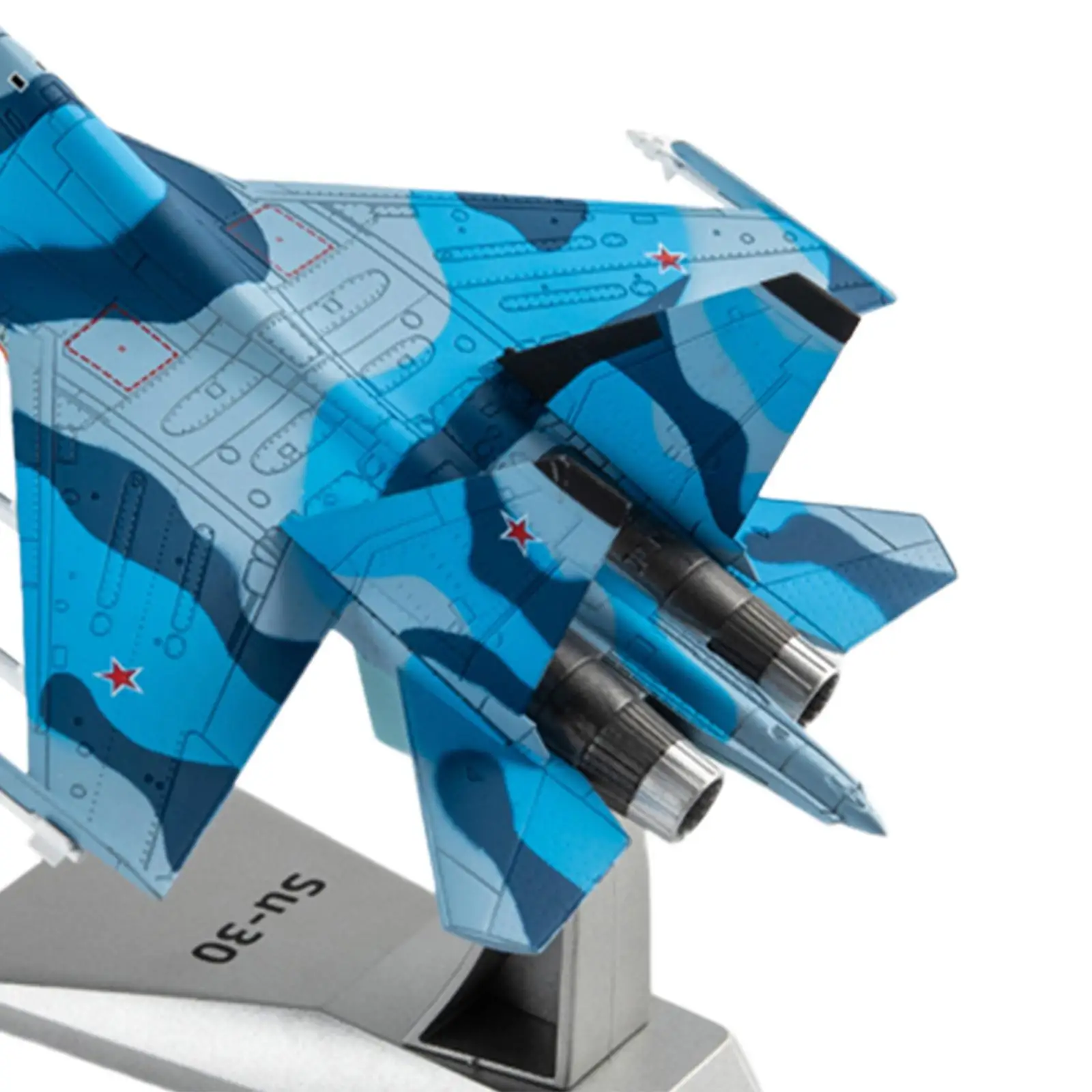 1/100 Scale Aircraft SU-30 Fighter with Stand for Shelf Decor Collection
1/100 Scale Aircraft SU-30 Fighter with Stand for Shelf Decor Collection