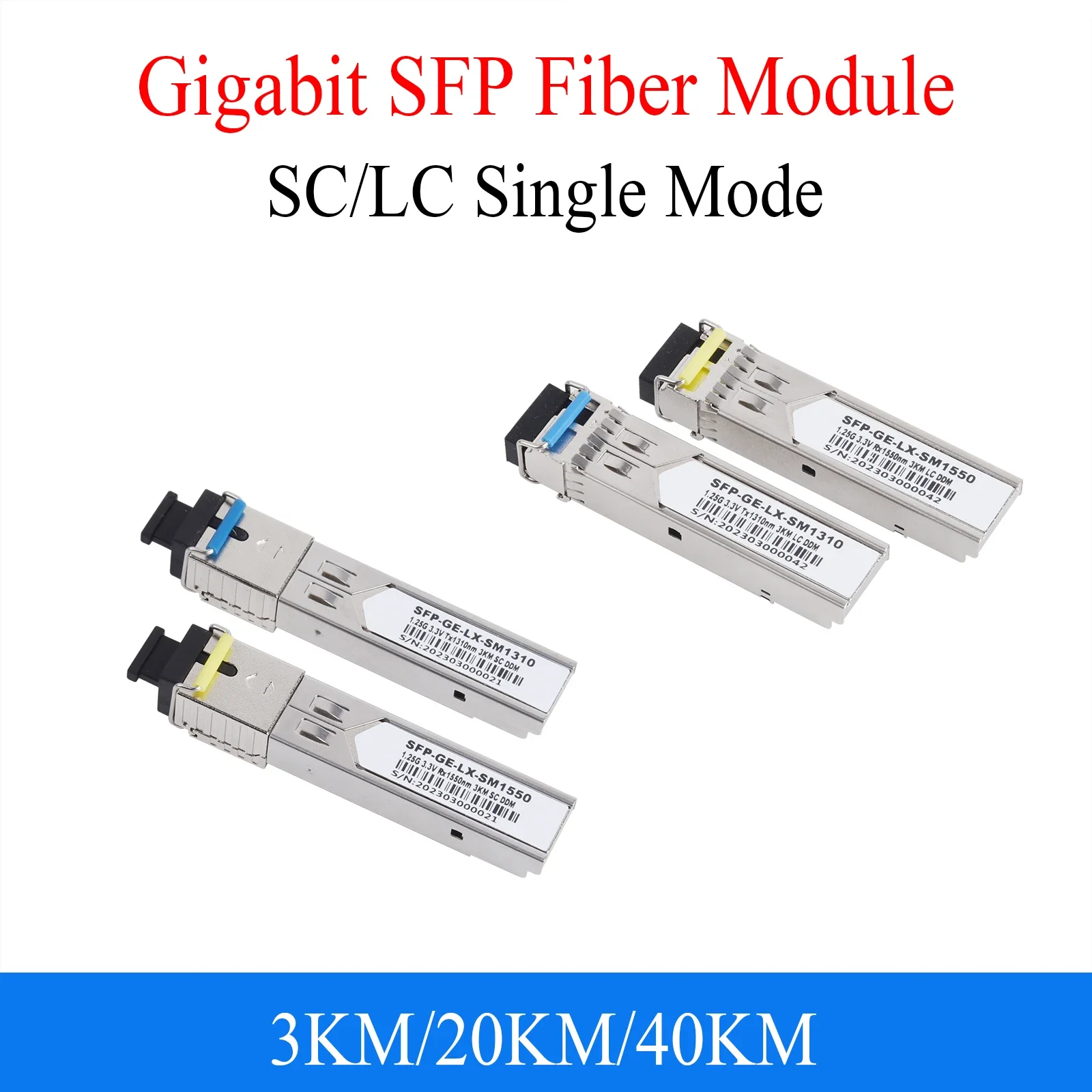 1Pair Gigabit Fiber SFP Module 1000M SC/LC 1.25G 1310nm/1550nm Single Mode A+B Fiber Module Fit For Mikrotik Ethernet Switch
1Pair Gigabit Fiber SFP Module 1000M SC/LC 1.25G 1310nm/1550nm Single Mode A+B Fiber Module Fit For Mikrotik Ethernet Switch