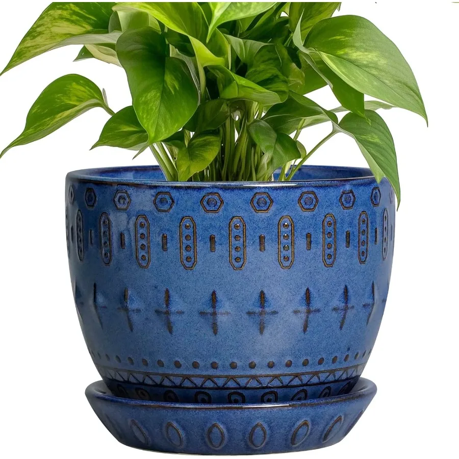 Plant Pot 5 Inch Ceramic Planter for Indoor Plants Outdoor Succulent Orchid Pot with Drainage Hole and Saucer Round Flower Pot
Plant Pot 5 Inch Ceramic Planter for Indoor Plants Outdoor Succulent Orchid Pot with Drainage Hole and Saucer Round Flower Pot