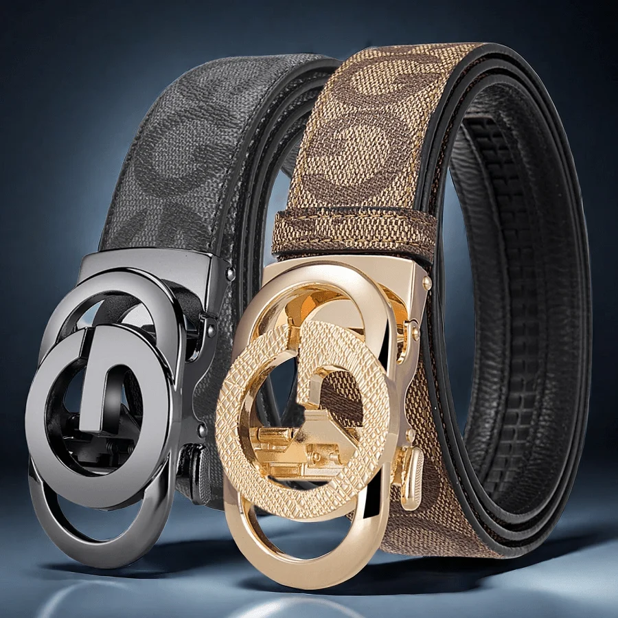 POYYAS 2Pcs Stylish Metal Buckle Belt for Men and Women - Fashion Daily Decoration Jeans Belt with Fully Automatic Letter G Buckle - Perfect Accessory for Business and Casual Accasions
POYYAS 2Pcs Stylish Metal Buckle Belt for Men and Women - Fashion Daily Decoration Jeans Belt with Fully Automatic Letter G Buckle - Perfect Accessory for Business and Casual Accasions