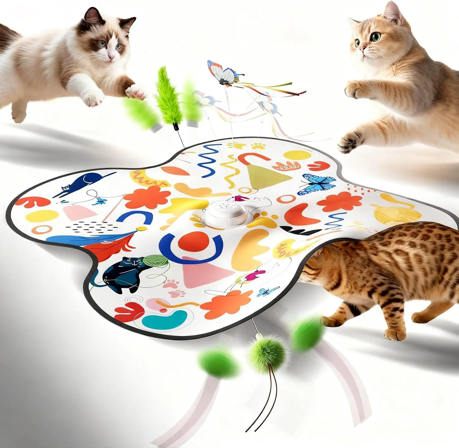 Interactive cat toy rechargeable removable hidden feather squeak touch activation suitable for cats and kittens exercise toy
Interactive cat toy rechargeable removable hidden feather squeak touch activation suitable for cats and kittens exercise toy