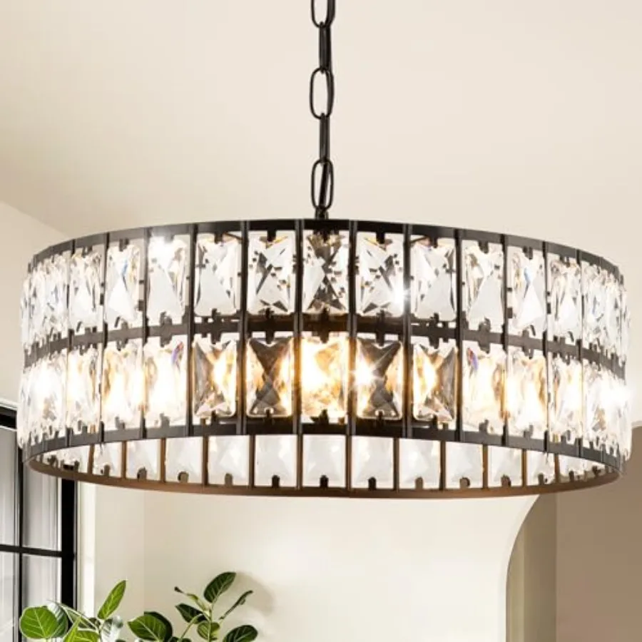 Crystal Chandelier, Inch Round Black Semi-Flush Mount Ceiling Light, Modern Ceiling Light for Dining Room, Kitchen Island, Entr
Crystal Chandelier, Inch Round Black Semi-Flush Mount Ceiling Light, Modern Ceiling Light for Dining Room, Kitchen Island, Entr