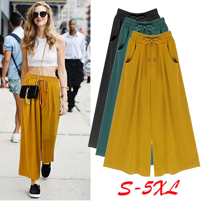 Womens Pants High Waisted Wide Leg Drawstring Casual Loose Trousers with Pockets Elastic Waist Relaxed Fit Trousers Cropped Wide
Womens Pants High Waisted Wide Leg Drawstring Casual Loose Trousers with Pockets Elastic Waist Relaxed Fit Trousers Cropped Wide