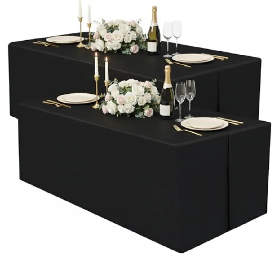 2 Packs Rectangle Fitted Tablecloth, 8 Feet Washable Fabric Table Cloth, Waterproof Polyester Table Cover for Party, Trade Show
2 Packs Rectangle Fitted Tablecloth, 8 Feet Washable Fabric Table Cloth, Waterproof Polyester Table Cover for Party, Trade Show