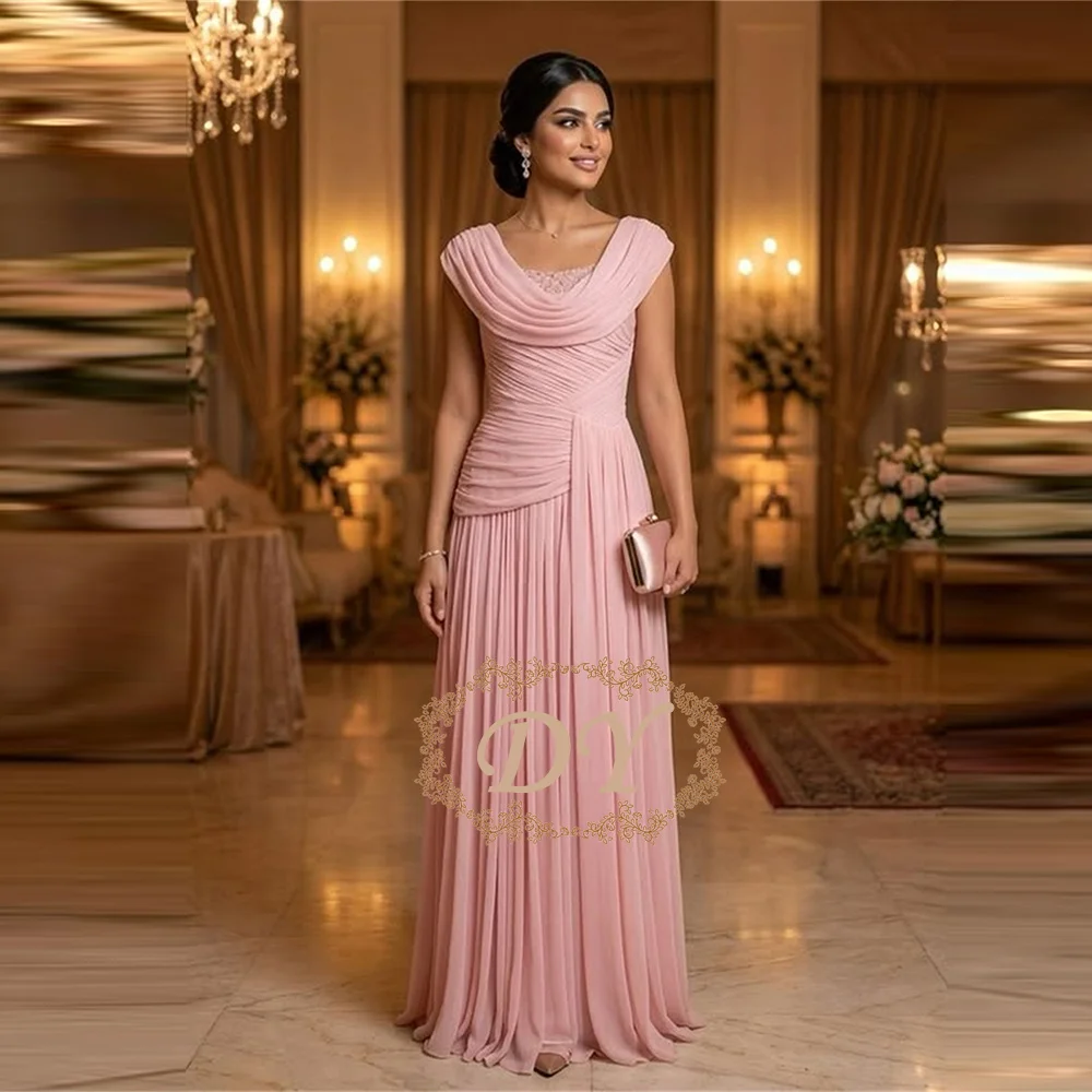 DY Customized Pink Evening Dress O Neck A Line Formal Occasion Dress Elegant Maxi Pleated Prom Party Dress
DY Customized Pink Evening Dress O Neck A Line Formal Occasion Dress Elegant Maxi Pleated Prom Party Dress 