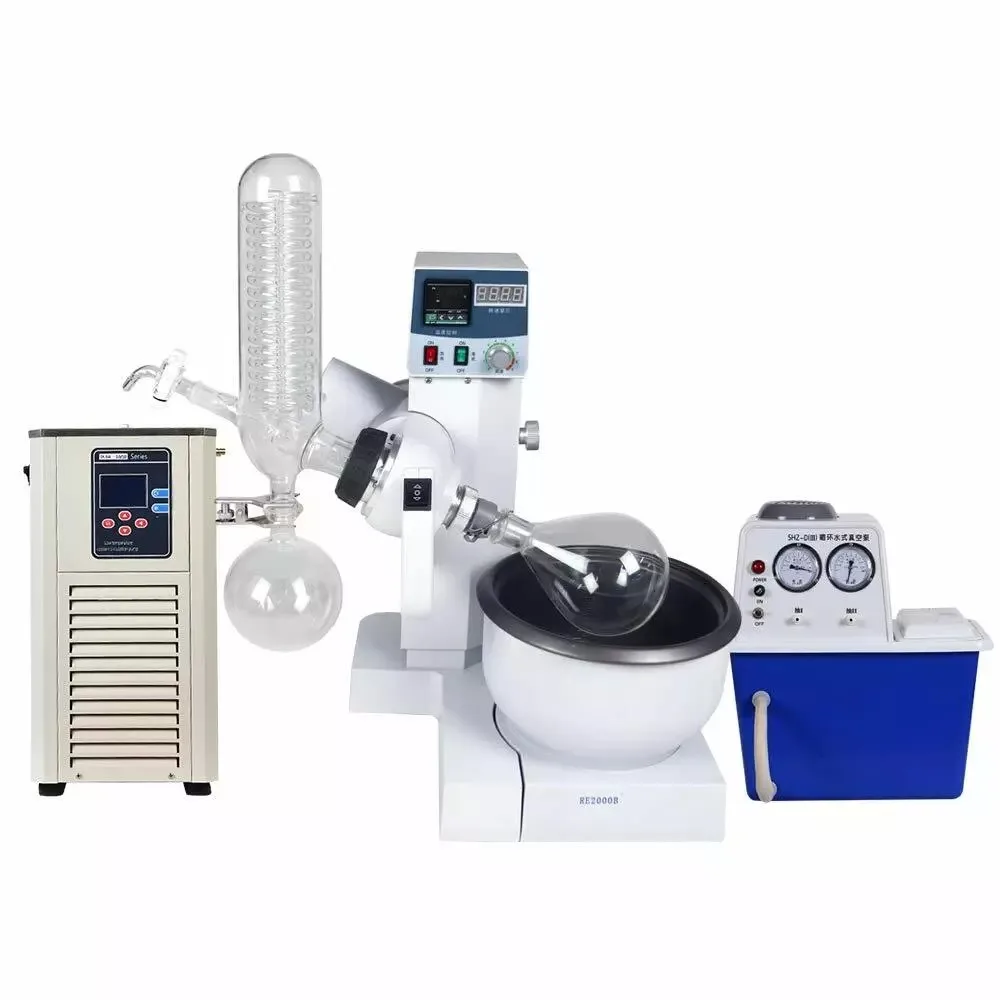2L Lab Rotary Evaporator Automatic Lifting Rotavap with Vacuum Pump and Chiller
2L Lab Rotary Evaporator Automatic Lifting Rotavap with Vacuum Pump and Chiller