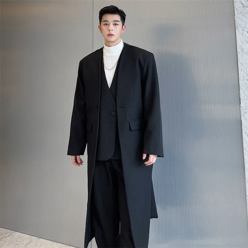 Fake Menswear Two-piece Blazers Style Trench Coat 2022 New Double Breasted Long Sleeve Long Windbreaker Tide Autumn Winter
Fake Menswear Two-piece Blazers Style Trench Coat 2022 New Double Breasted Long Sleeve Long Windbreaker Tide Autumn Winter