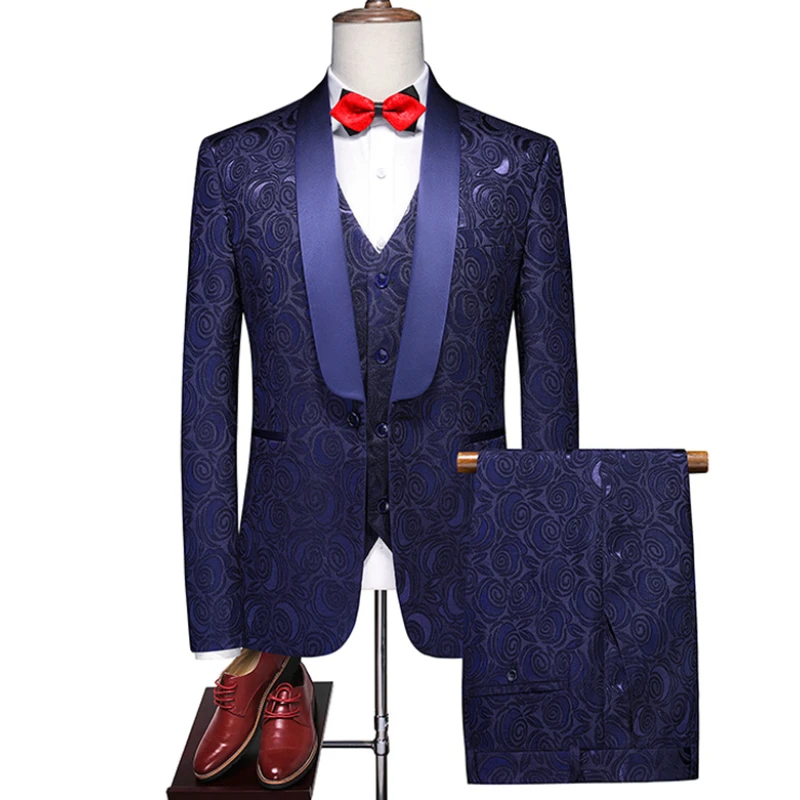 Men Suits 3 Piece ( Jacket Vest Pants ) One Button Slim Flower Jacquard Men's Blazer Sets Wedding Groom Boutique Mens Clothing
Men Suits 3 Piece ( Jacket Vest Pants ) One Button Slim Flower Jacquard Men's Blazer Sets Wedding Groom Boutique Mens Clothing
