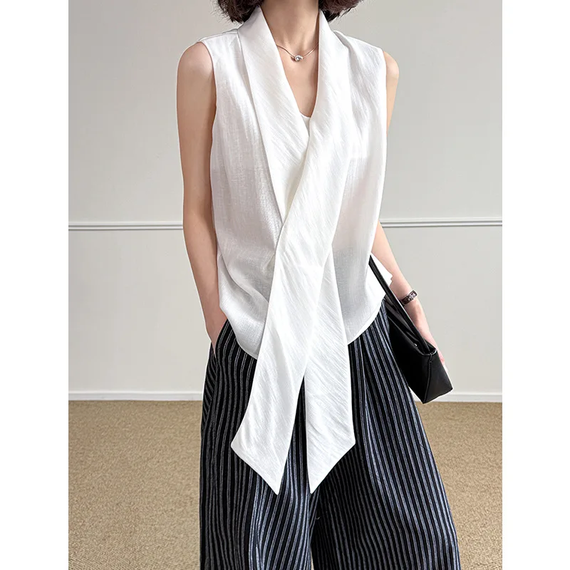 Tencel linen sleeveless women's vest, summer new short sleeved shirt, casual retro vest high-end women's clothing, 2025 new
Tencel linen sleeveless women's vest, summer new short sleeved shirt, casual retro vest high-end women's clothing, 2025 new