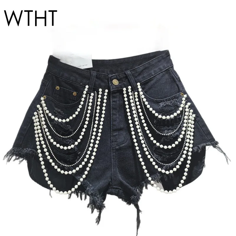 WTHT Trendy Women's Spliced Heavy Industry Pearl Chain Denim Shorts 2025 Summer High Waist A-line Short Pants Female 1LS2008
WTHT Trendy Women's Spliced Heavy Industry Pearl Chain Denim Shorts 2025 Summer High Waist A-line Short Pants Female 1LS2008