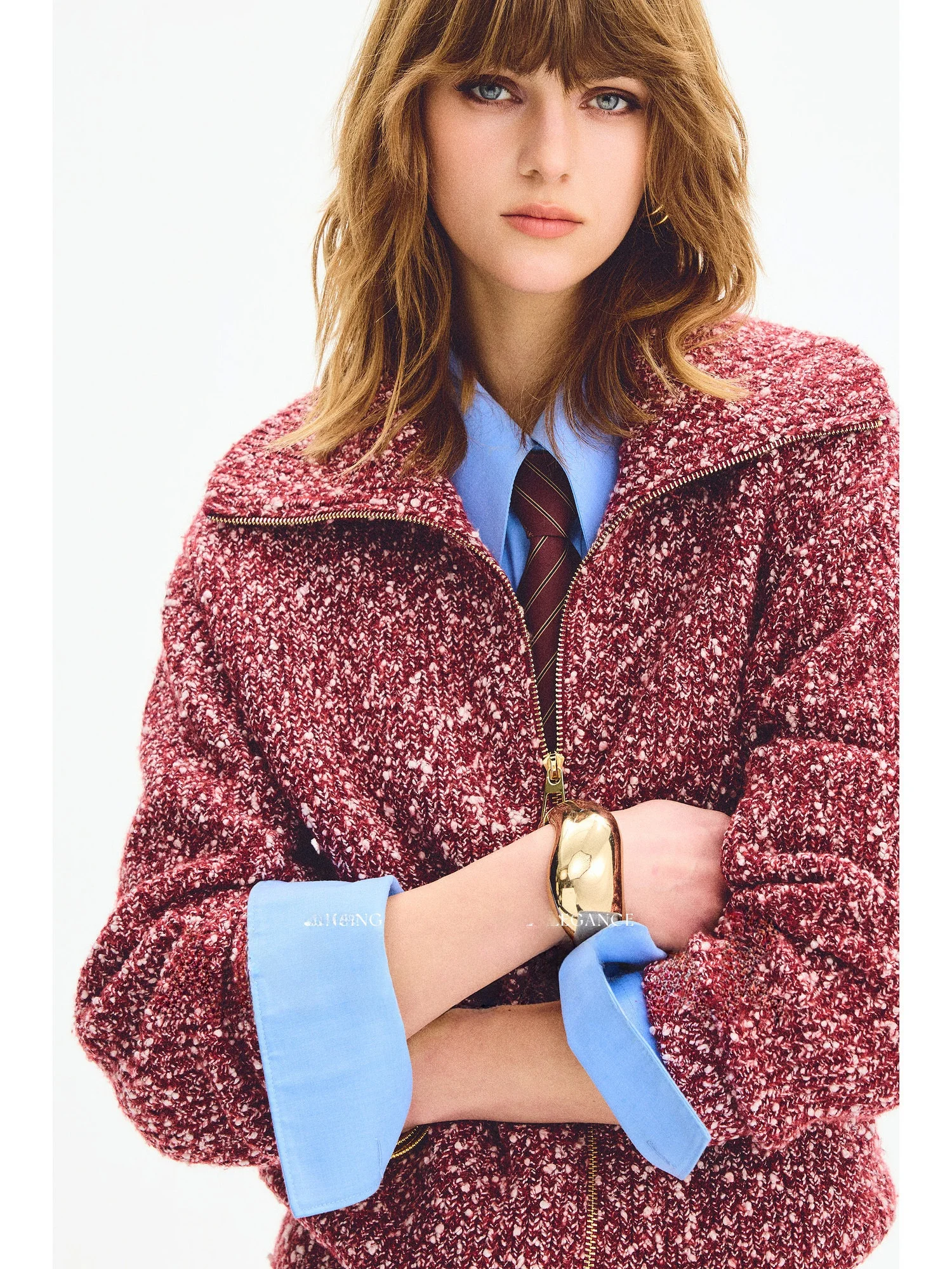 Женский вязаный кардиган AnnaSpeak с воротником на молнии из мягкой шерстяной смеси, с золотистыми и серебристыми нитями, повседневный, свободного кроя
Женский вязаный кардиган AnnaSpeak с воротником на молнии из мягкой шерстяной смеси, с золотистыми и серебристыми нитями, повседневный, свободного кроя