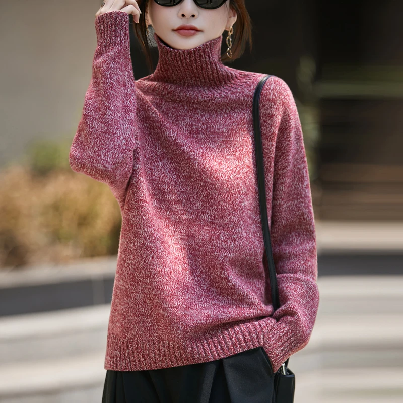 Осень/зима женский пуловер с высоким воротником 100% шерсть кашемировые свитера вязаный мягкий теплый джемпер утолщенный свободный однотонный костюм
Осень/зима женский пуловер с высоким воротником 100% шерсть кашемировые свитера вязаный мягкий теплый джемпер утолщенный свободный однотонный костюм