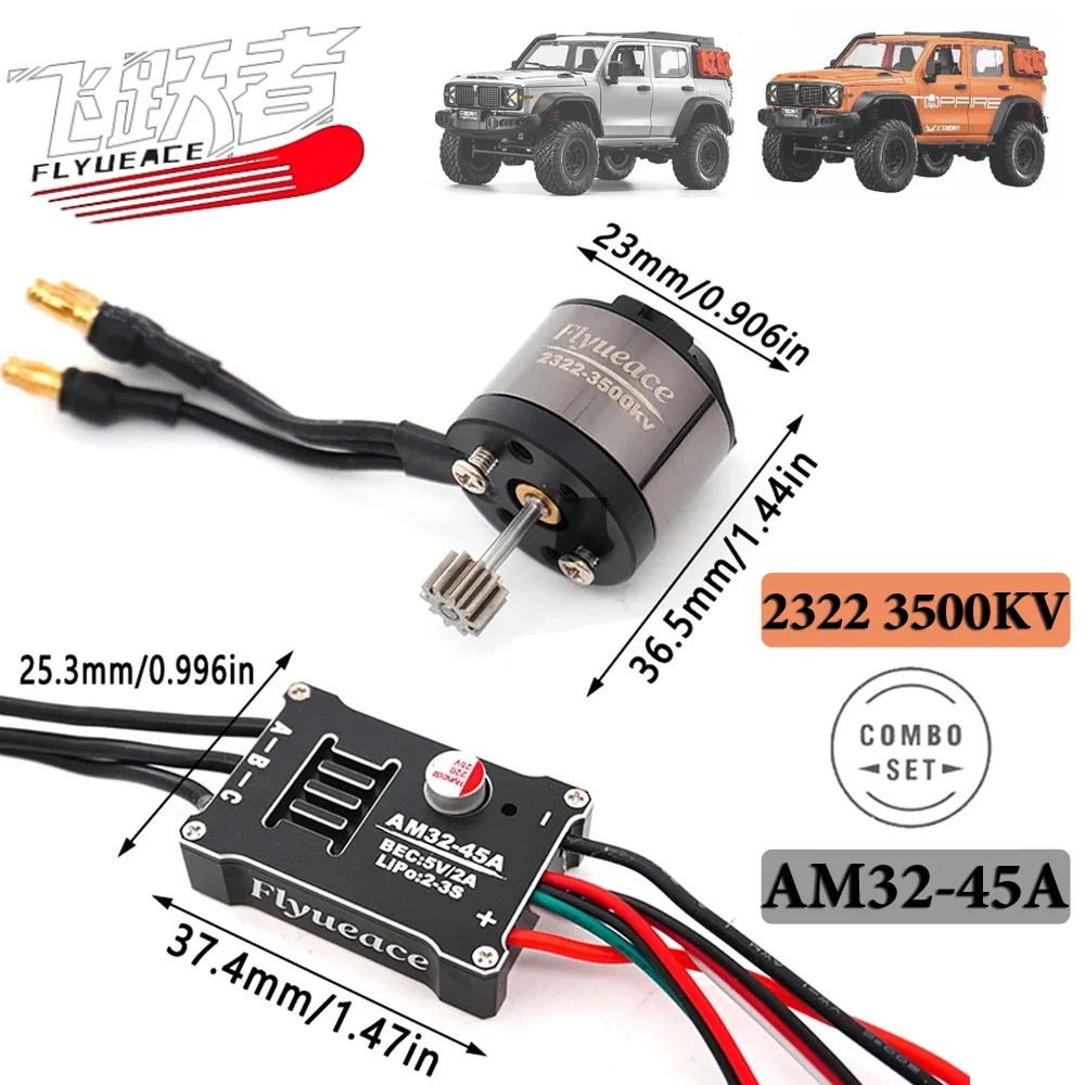Flyueace MN-300 RC Car Parts 2322 3500KV Brushless Motor AM32 45A ESC for RC Car Crawler MN-300 Tank MN 300 Upgrade Accessories
Flyueace MN-300 RC Car Parts 2322 3500KV Brushless Motor AM32 45A ESC for RC Car Crawler MN-300 Tank MN 300 Upgrade Accessories