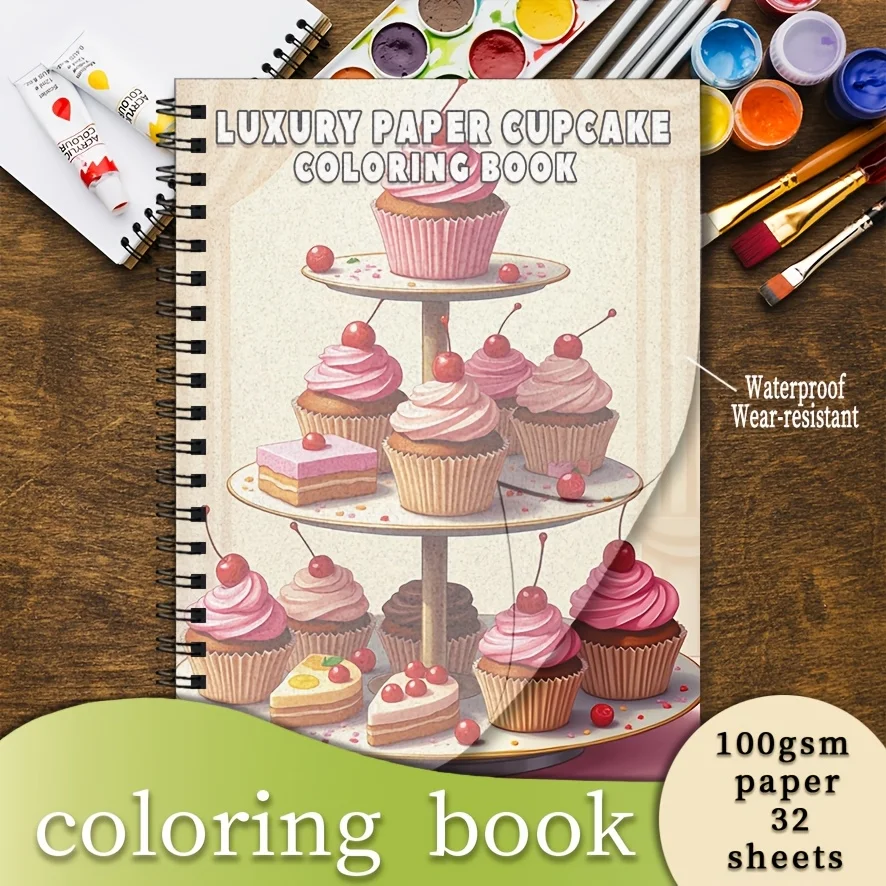 32 Pages Delicious Cupcake Coloring Book - 8.3x11.2 Inches Relaxation & Stress Relief Ideal Holiday Party Gift
32 Pages Delicious Cupcake Coloring Book - 8.3x11.2 Inches Relaxation & Stress Relief Ideal Holiday Party Gift