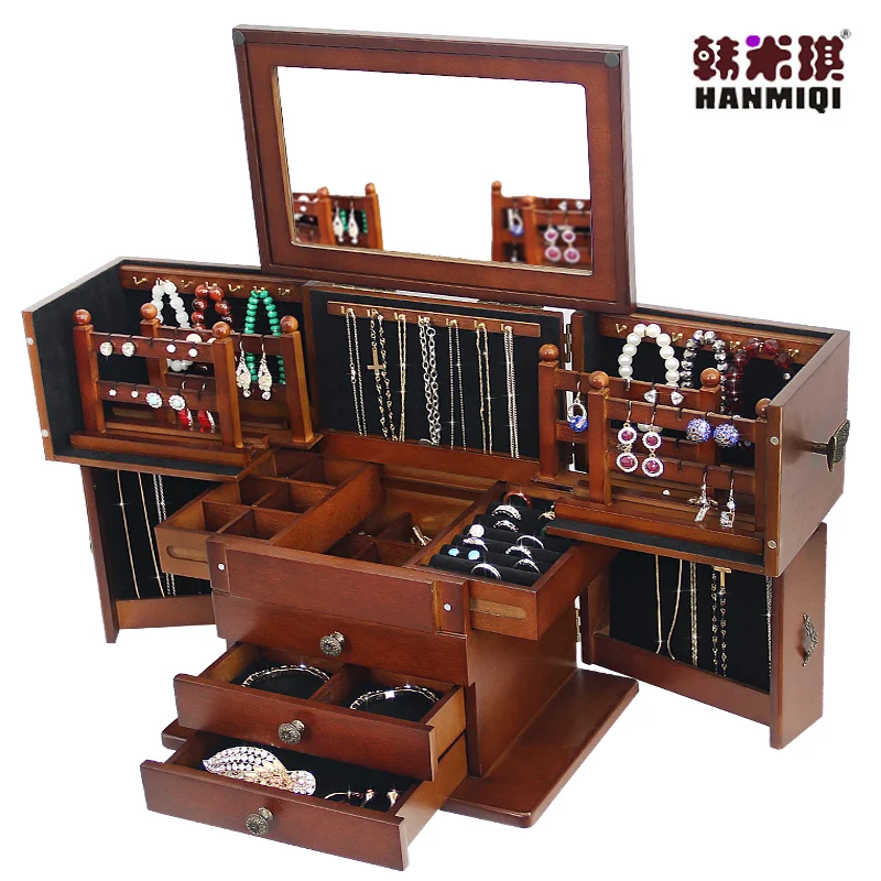 Luxury Vintage Wooden Jewelry Box Elegant Mirror Display Case for Necklaces Rings Cosmetics Double-door Jewellery Cabinet
Luxury Vintage Wooden Jewelry Box Elegant Mirror Display Case for Necklaces Rings Cosmetics Double-door Jewellery Cabinet