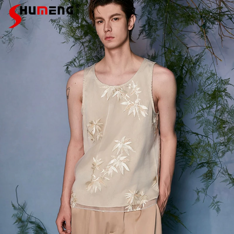 2026 Summer New Fashion High-end Sleeveless Vests Men's Round Neck Embroidered Elegant Vests Male High-end Trendy Handsome Tops
2026 Summer New Fashion High-end Sleeveless Vests Men's Round Neck Embroidered Elegant Vests Male High-end Trendy Handsome Tops