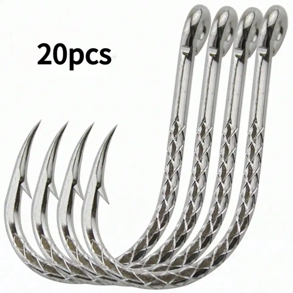 20pcs Lin Pattern Tube With Qianyou Fishhook Reinforced Bright Tin Crooked Mouth Hook Luya Large Raft Fishing Hook Black Sea Bream Sea Bass Rock Fishing Hook
20pcs Lin Pattern Tube With Qianyou Fishhook Reinforced Bright Tin Crooked Mouth Hook Luya Large Raft Fishing Hook Black Sea Bream Sea Bass Rock Fishing Hook