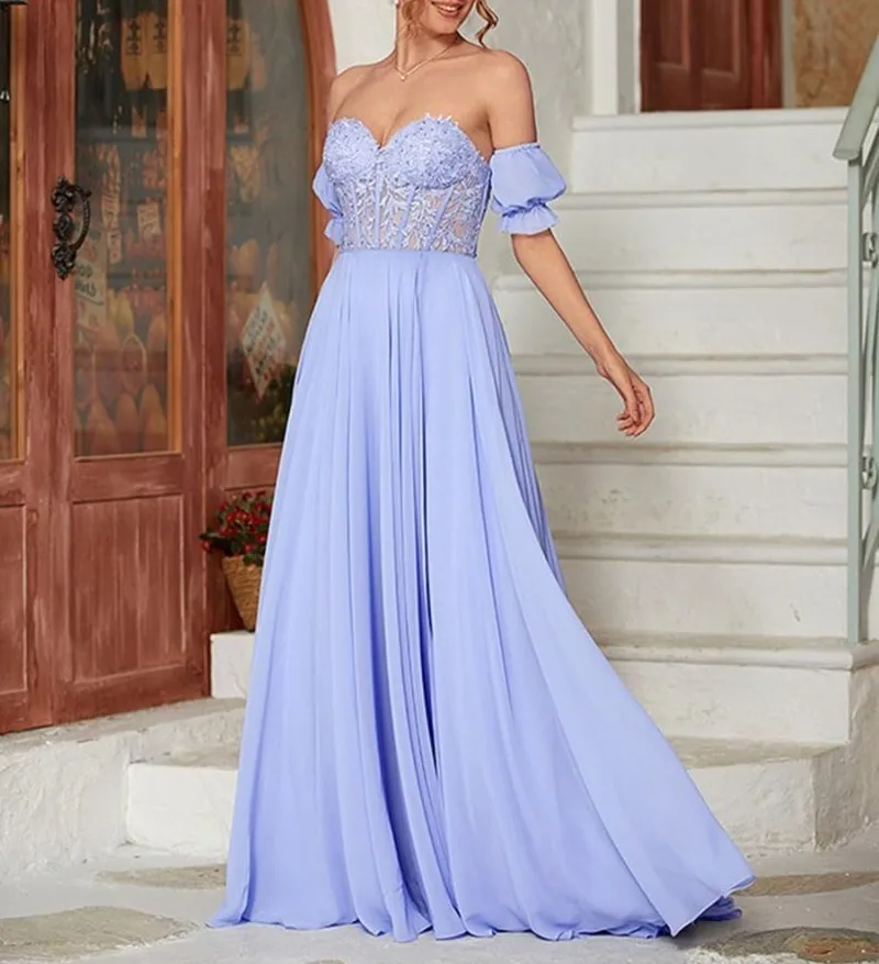 2024 Chiffon Bridesmaid Dresses for Women Short Sleeve Wedding Guest Dress with Slit Lace Appliques Formal Evening Gown
2024 Chiffon Bridesmaid Dresses for Women Short Sleeve Wedding Guest Dress with Slit Lace Appliques Formal Evening Gown