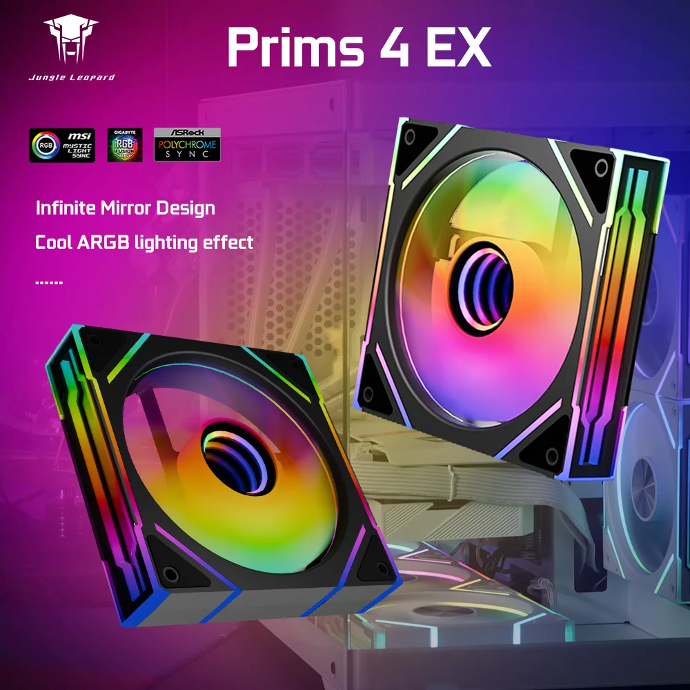Jungle Leopard Prism 4 EX Case Fan 12CM Cooling Desktop Silent Divine Light Synchronous Side Infinite Mirror PWM
Jungle Leopard Prism 4 EX Case Fan 12CM Cooling Desktop Silent Divine Light Synchronous Side Infinite Mirror PWM