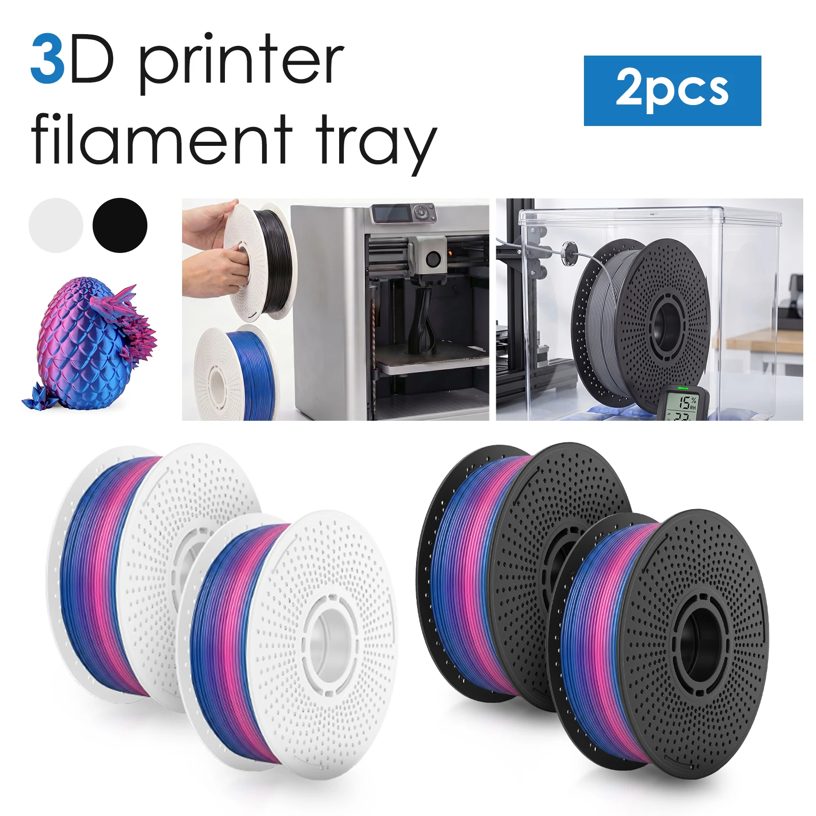 Reusable 3D Printer Filament Spool for Bambu Lab X1C/P1S/P1P/A1 Mini Refillable MasterSpool for PLA PETG ABS TPU ABS Materials