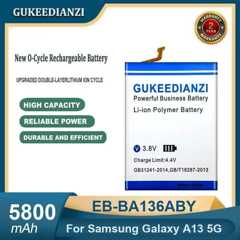 High Capacity 5800mAh EB-BA136ABY Mobile Phone Battery For Samsung Galaxy A13 5G
High Capacity 5800mAh EB-BA136ABY Mobile Phone Battery For Samsung Galaxy A13 5G