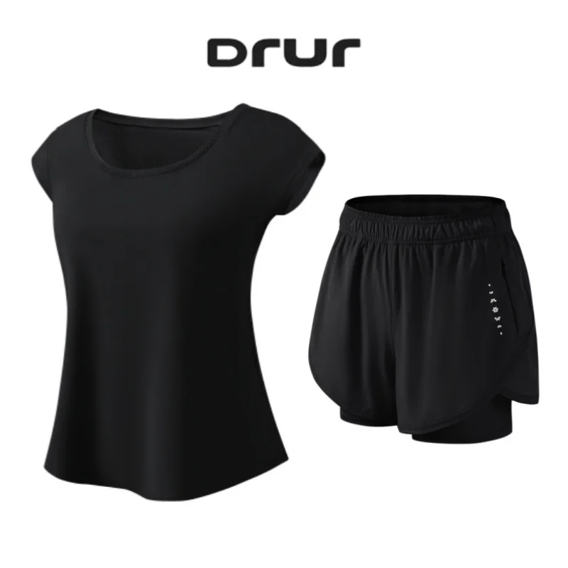 DRUR 2 Piece Seamless Yoga Set With Breathable Sports Racerback and Shorts Outfit Women's Summer Tracksuit For Running Fitness
DRUR 2 Piece Seamless Yoga Set With Breathable Sports Racerback and Shorts Outfit Women's Summer Tracksuit For Running Fitness
