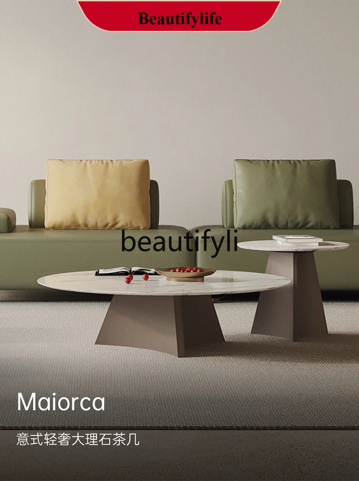 Italian light luxury round coffee table living room sofa side few Nordic minimalist G1218 
Italian light luxury round coffee table living room sofa side few Nordic minimalist G1218