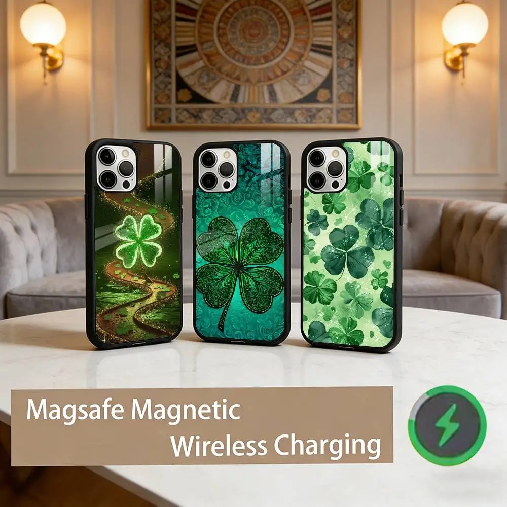 Clover Plant Four Leaf Phone Case For iPhone17,16,15,14,13,12,11 Plus,Pro Max Magnetic For Magsafe Wireless Charging
Clover Plant Four Leaf Phone Case For iPhone17,16,15,14,13,12,11 Plus,Pro Max Magnetic For Magsafe Wireless Charging