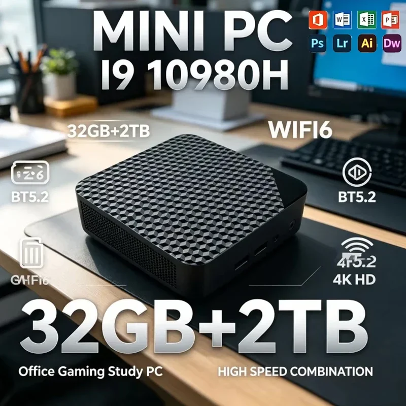 New Mini PC Intel i9-10980HK Strong Performance Mini PC 16GB RAM 2048GB1TB SSD Gaming Computer WiFi6 Desktop PC
New Mini PC Intel i9-10980HK Strong Performance Mini PC 16GB RAM 2048GB1TB SSD Gaming Computer WiFi6 Desktop PC