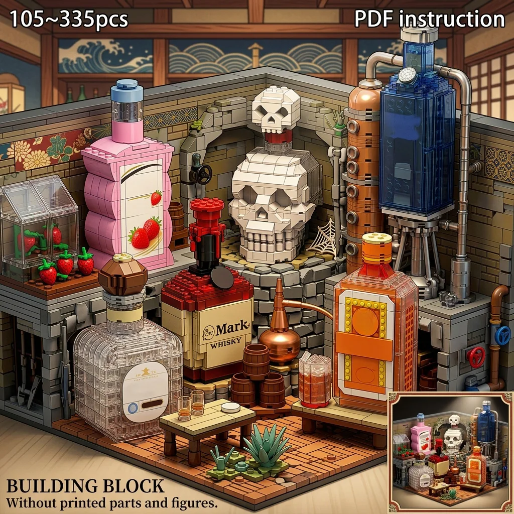 Building Blocks MOC Miniature Liquor Bottle Collection Classic Whiskey Spirit Bar Pub Desk Decor Adult Man Cave Brick Set
Building Blocks MOC Miniature Liquor Bottle Collection Classic Whiskey Spirit Bar Pub Desk Decor Adult Man Cave Brick Set