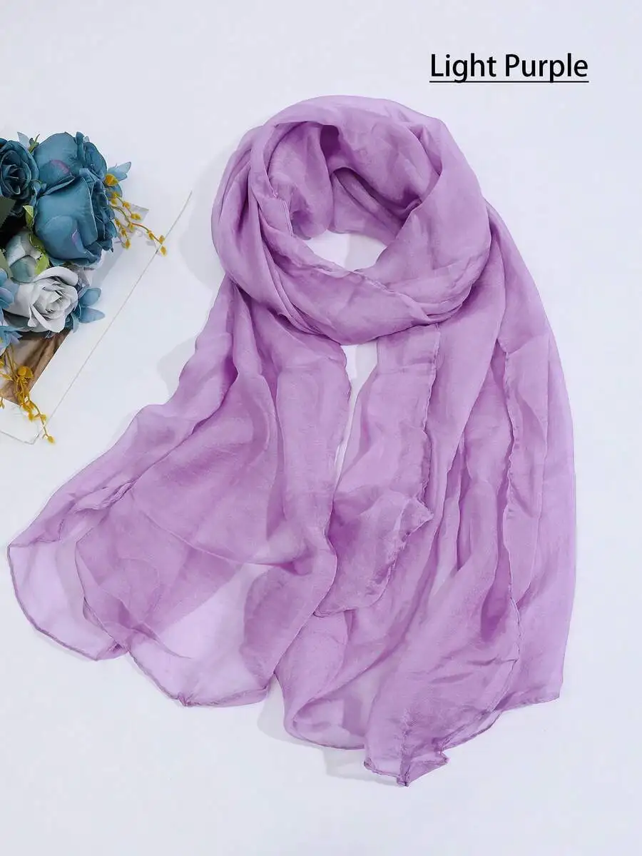 Light Purple Chiffon Scarf For Women, Breathable Multifunctional Shawl, Beach Sun Protection Wrap
Light Purple Chiffon Scarf For Women, Breathable Multifunctional Shawl, Beach Sun Protection Wrap