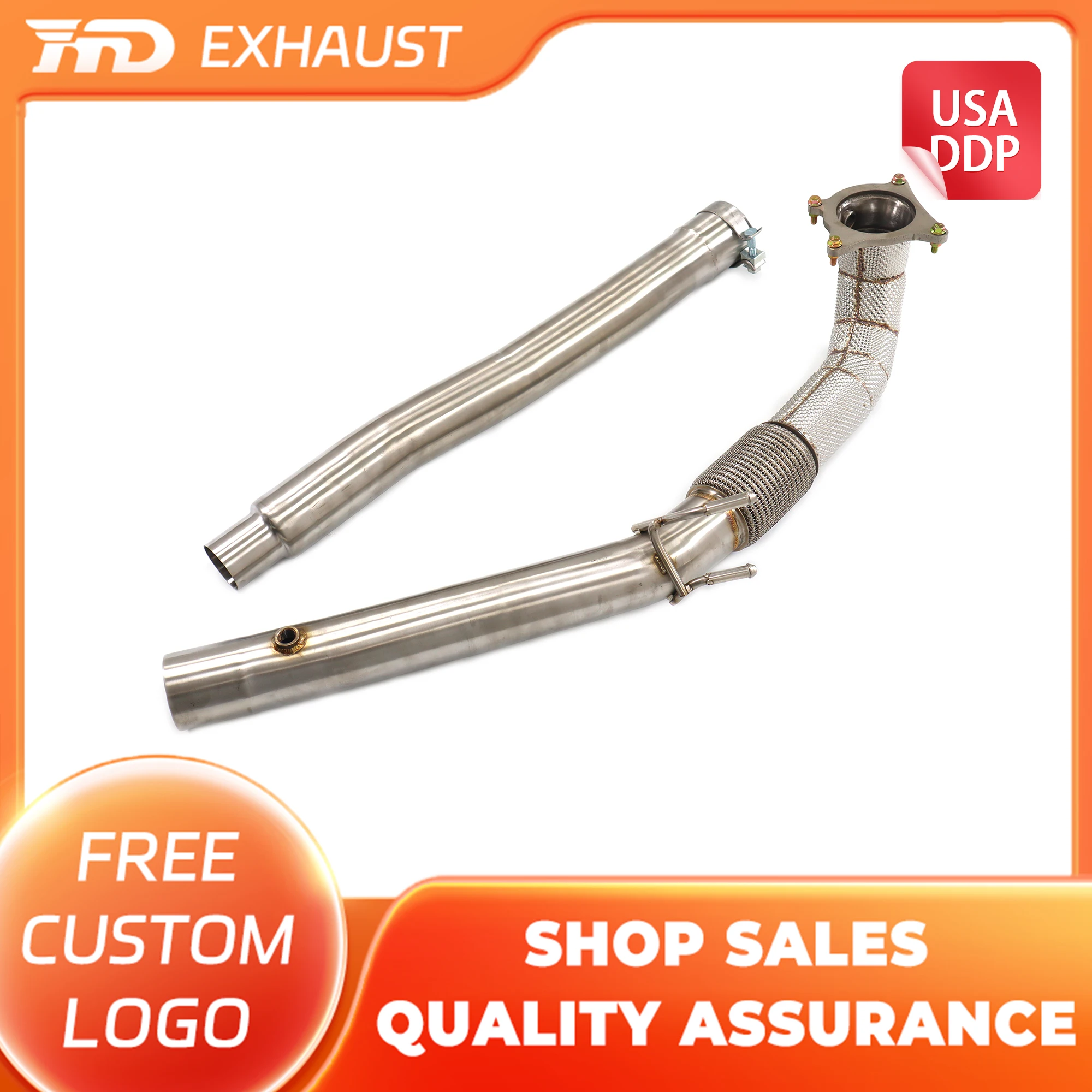 HMD Hot sale Exhaust System High Flow Performance SS304 Downpipe for Volkswagen Golf R MK6 GTI 2.0T With Catalytic Converter
HMD Hot sale Exhaust System High Flow Performance SS304 Downpipe for Volkswagen Golf R MK6 GTI 2.0T With Catalytic Converter