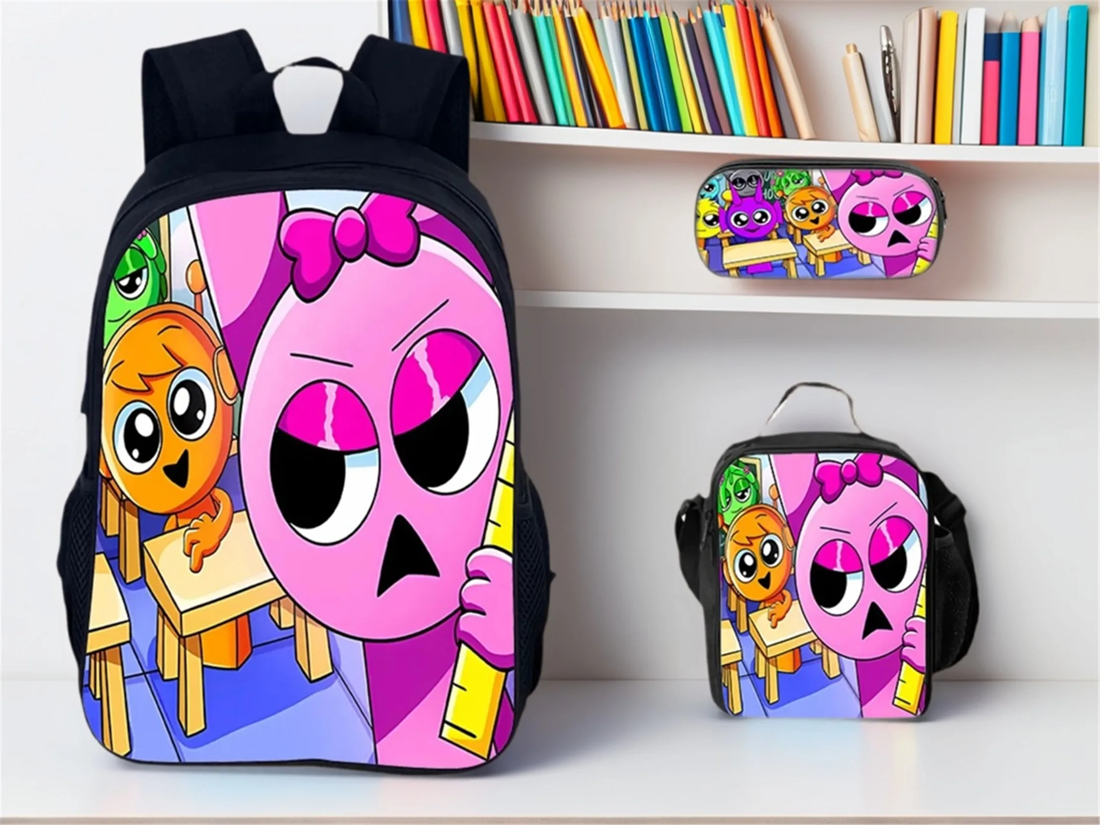Sprunki Cute School Backpack and Lunch Bag Pencil Case 3Pcs Set-Elementary Kid Daily Rucksack Multifunction Book Bag for Child
Sprunki Cute School Backpack and Lunch Bag Pencil Case 3Pcs Set-Elementary Kid Daily Rucksack Multifunction Book Bag for Child
