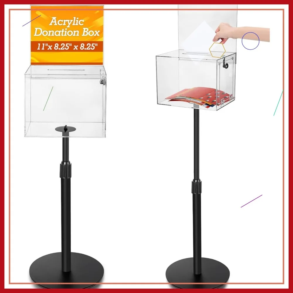 Clear Donation Box with Lock & Key, 2 Pack Acrylic Offering Raffle Box for Church Charity Office
Clear Donation Box with Lock & Key, 2 Pack Acrylic Offering Raffle Box for Church Charity Office