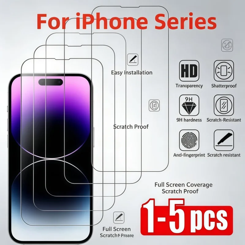 1-5Pcs Tempered Glass for IPhone 17 16 15 14 13 12 11 Pro Max Screen Protector for IPhone7 8 15 16Plus SE X XS XR 17Air
1-5Pcs Tempered Glass for IPhone 17 16 15 14 13 12 11 Pro Max Screen Protector for IPhone7 8 15 16Plus SE X XS XR 17Air