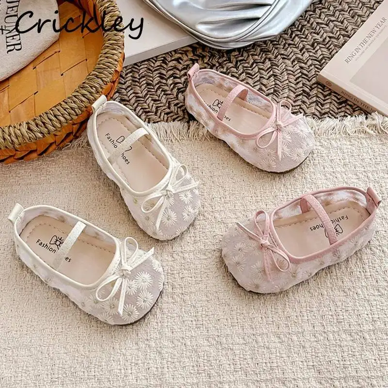 Flowers Embroidery Kids Ballet Flats Bow Mesh Elastic Band Flats Shoes For Girls Shallow Soft Bottom Children Princess Shoes
Flowers Embroidery Kids Ballet Flats Bow Mesh Elastic Band Flats Shoes For Girls Shallow Soft Bottom Children Princess Shoes