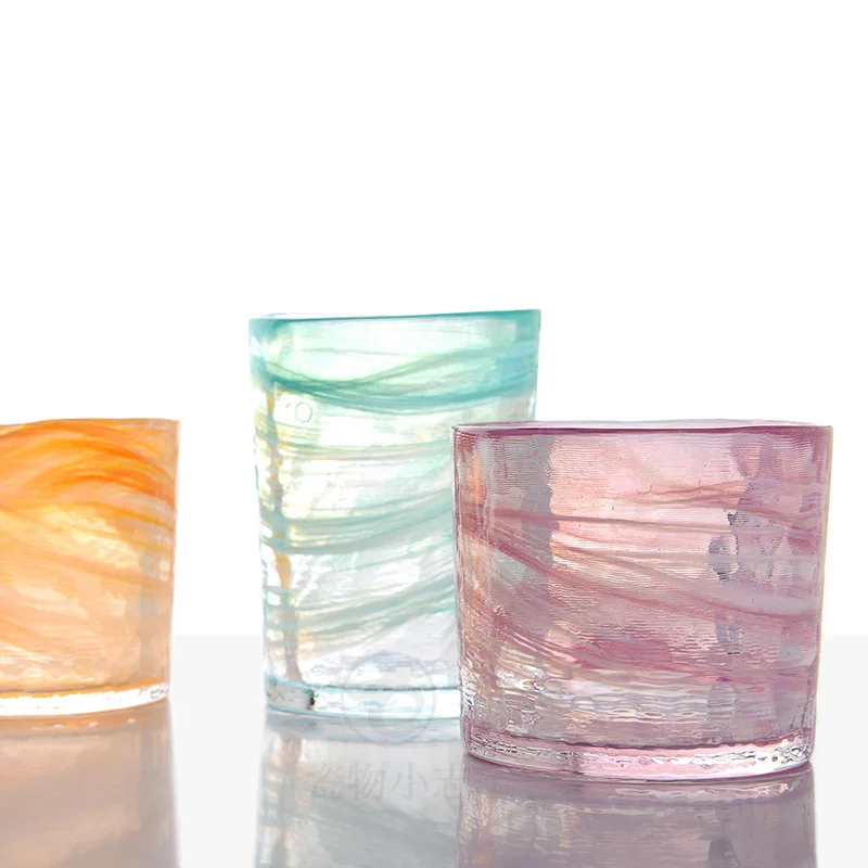 Handmade glass, irregular rim, marble pattern, color thick Weibei wine glass
Handmade glass, irregular rim, marble pattern, color thick Weibei wine glass