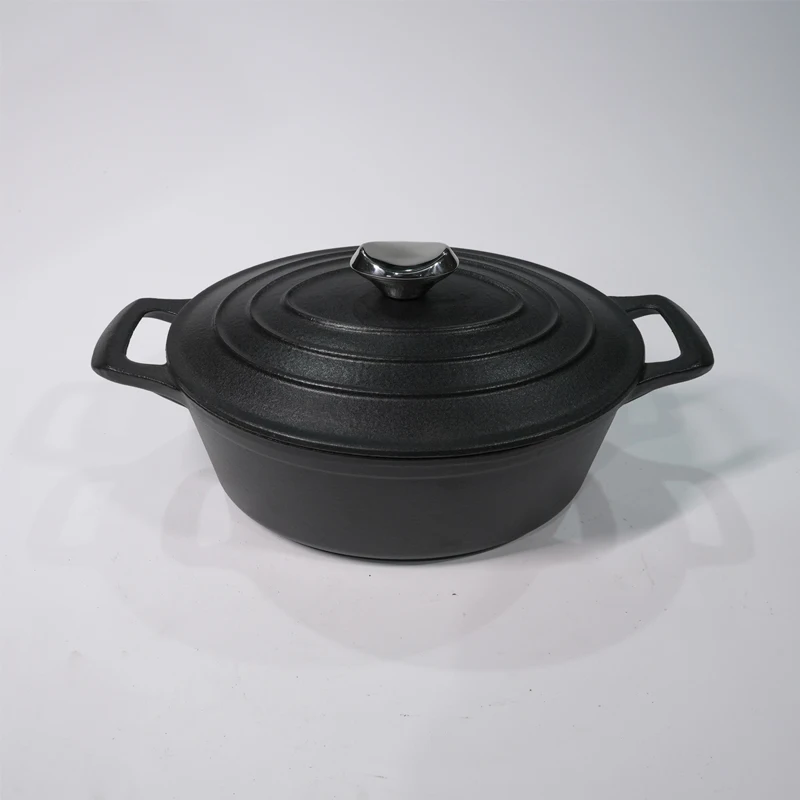 4.5QT Овальный голландский горшок для духовки с крышкой и двойными ручками, чугунная голландская духовка для приготовления пищи, выпечка хлеба 
4.5QT Овальный голландский горшок для духовки с крышкой и двойными ручками, чугунная голландская духовка для приготовления пищи, выпечка хлеба