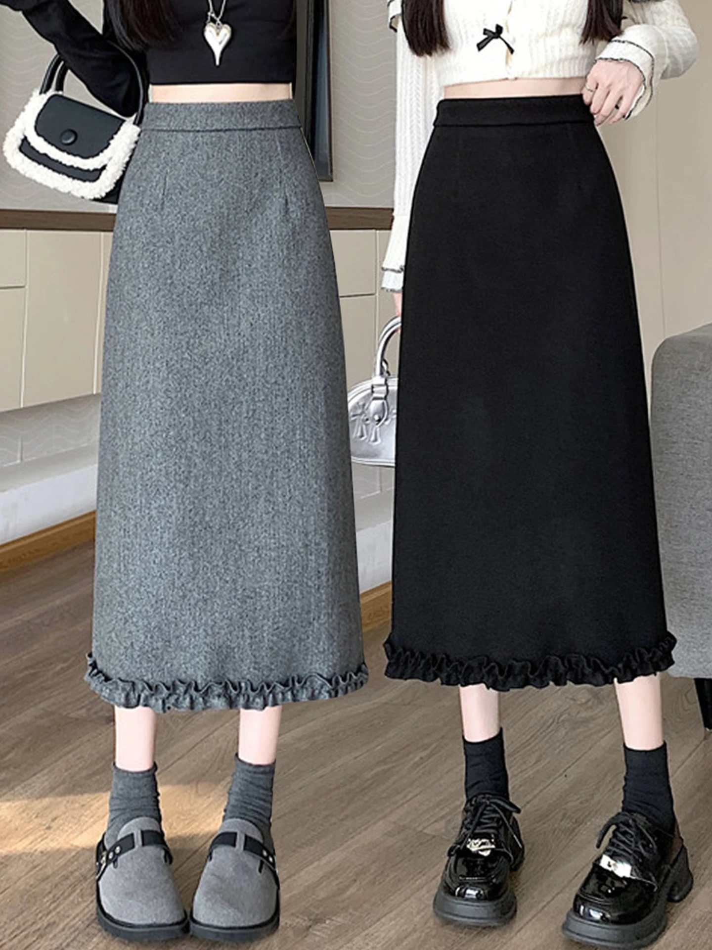 Женская шерстяная юбка миди А-силуэта с высокой талией, прямого кроя, модная, осенне-зимняя, новая, удобная, из мягкой ткани
Женская шерстяная юбка миди А-силуэта с высокой талией, прямого кроя, модная, осенне-зимняя, новая, удобная, из мягкой ткани