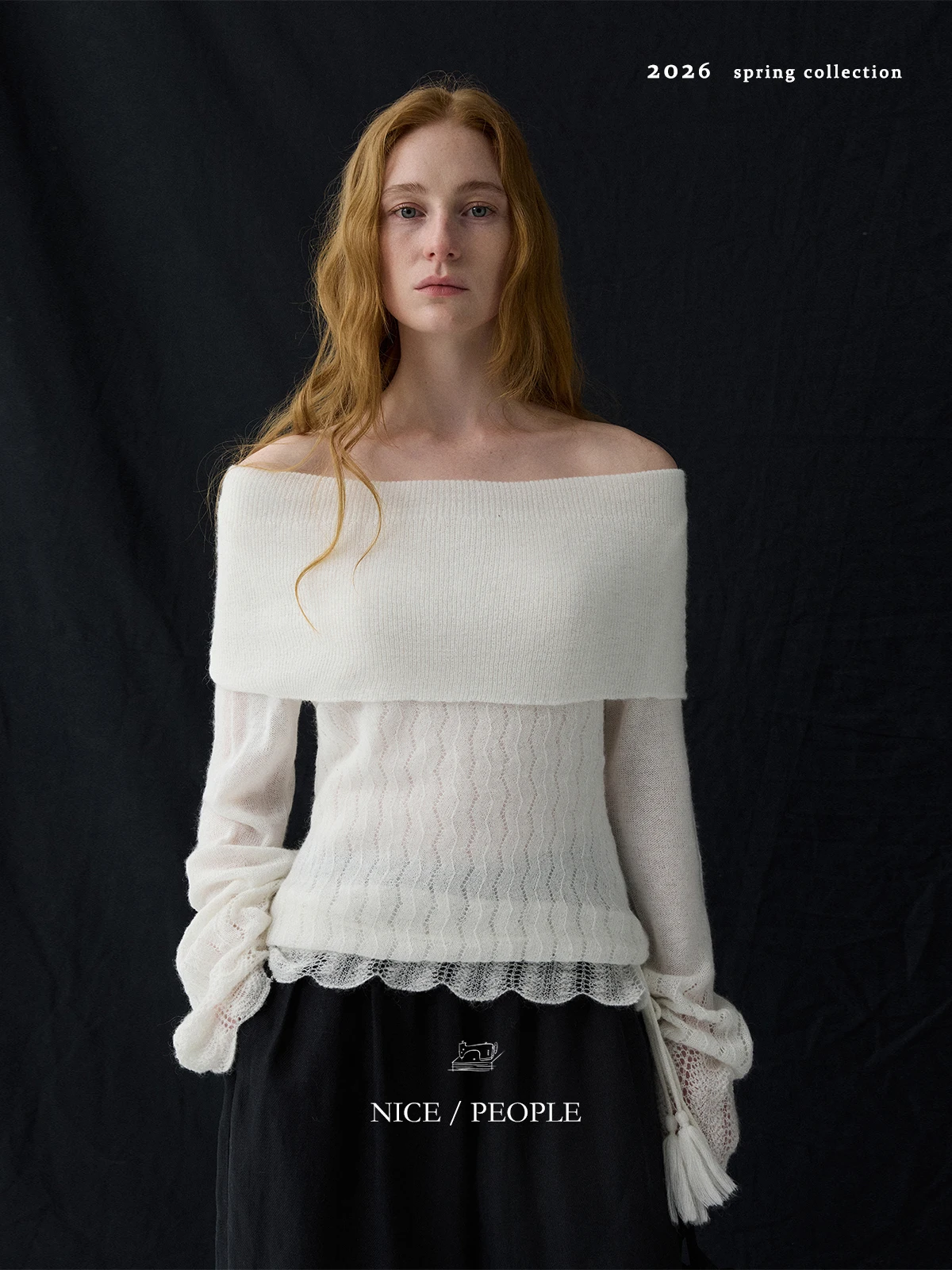 Elegant Double Layer Knitted Sweater with Drawstring Hollow Needlework One Collar French Style Women's Fashion Spring 2026
Elegant Double Layer Knitted Sweater with Drawstring Hollow Needlework One Collar French Style Women's Fashion Spring 2026