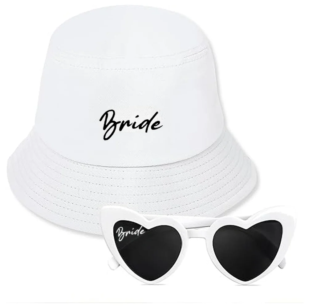 Bride Sunglasses and Bucket Hat Set Bachelorette Party Gifts Pearl Heart Sunglasses Wedding Decoration Photo Props Bride To Be
Bride Sunglasses and Bucket Hat Set Bachelorette Party Gifts Pearl Heart Sunglasses Wedding Decoration Photo Props Bride To Be